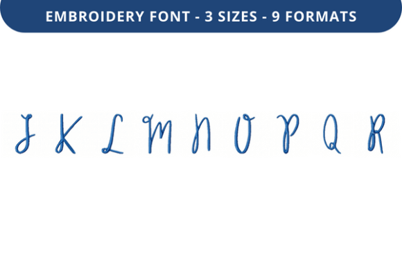 Alphonsine Font Uppercase J to R Reviewed for Real Embroidery