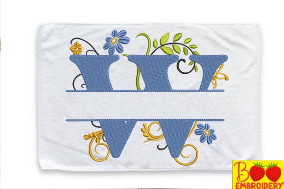 Floral Letter W: A Romantic Monogram for Custom Embroidery Gifts