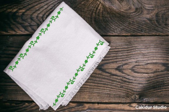 Green Flower Border: Embroidery Design Review for Apparel