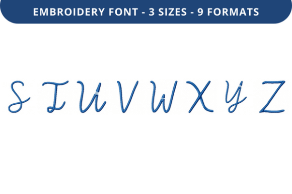 Melinoe Font Uppercase S to Z: Boutique Embroidery Review