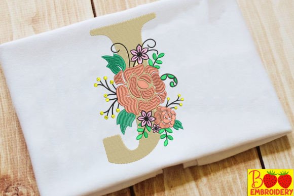 Reviewing Letter J and Flower for Sweatshirt Embroidery